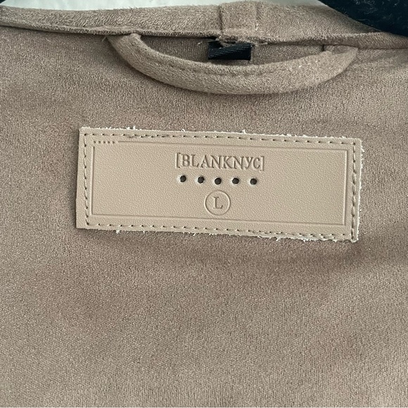 Blank NYC Drape Front Faux Suede Tan Jacket Size Large - Picture 6 of 8